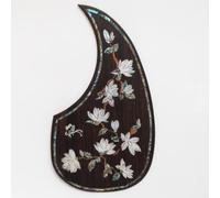 Solid Rosewood Acoustic Guitar Pickguard with Real Abalone Shell Inlay Self Adhesive Scratch Plate for Martin D45 Style 40-42 Inch Acoustic Guitars Protection & Decoration Upgrade (# 8)