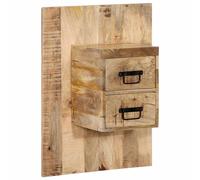 vidaXL Bedside Cabinet 60x32x80 cm Solid Rough Wood Mango, Brown