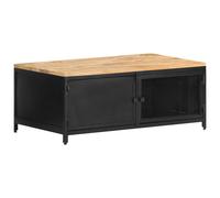 Vidaxl Coffee Table 90X50X37 Cm Solid Rough Mango Wood, Black