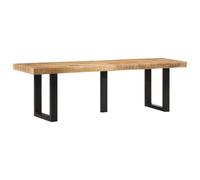 (solid rough mango wood) vidaXL Bench Living Room Entryway Hallway Dinner Bench Garden Bench Seat Steel