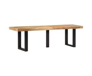 (solid rough mango wood) vidaXL Bench Living Room Entryway Hallway Dinner Bench Garden Bench Seat Steel