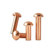 Solid Round Head Rivets, Copper Rivets M1.5-M8 2-50mm Button Round Pan Head Hand Knock GB867 Assortment(4mm,M2.5-50pcs)
