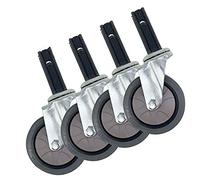Solid Rubber Caster ,Heavy Duty, 4 × S,Heavy Duty With Brake,Ø100Mm,Long Handle 45/85Mm,Suitable For 25Mm Square Tubes,Silent