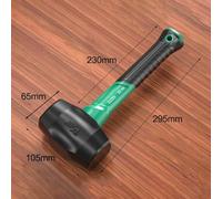 Solid Rubber Hammer for Tile Installation and Soft Blow Tasks | Non-Slip Grip Mallet for Flooring, Woodworking, Tent Stakes | Durable One-Piece Design(A)