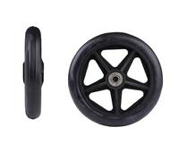 Solid Rubber Wheelchair Replacement Wheels - 6 7 8 Inch Front Caster Tire Assembly for Walkers, Rollators 1pc(Black,6inch)