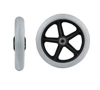 Solid Rubber Wheelchair Replacement Wheels - 6 7 8 Inch Front Caster Tire Assembly for Walkers, Rollators 1pc(Gray,8inch)