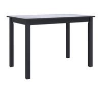 Vidaxl Dining Table Black 114X71X75 Cm Solid Rubber Wood, Multi