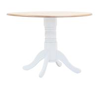 Vidaxl Dining Table White And Brown 106 Cm Solid Rubber Wood, White