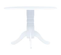 Vidaxl Dining Table White 106 Cm Solid Rubber Wood, White