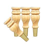 Solid Rubberwood Furniture Legs 4 Pack DIY Replacement Sofa Legs Max Load 500kg Copper Sleeve 18cm Height Stylish Wooden Legs for Cabinets & Couches