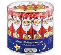Solid Santa Claus In Drum 812g - 65pieces Riegelein Solid Santa Claus Milk Chocolate With a Thank You Sticker - Milk Chocolate for Christmas 2023