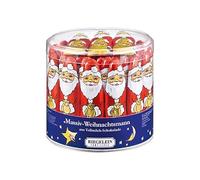 Solid Santa Claus Milk Chocolate Pieces 812g - Bulk Drum of Chocolate Santas (65 Pieces) - Riegelein Gift For Kids Adults - Christmas Eve Stocking Fillers