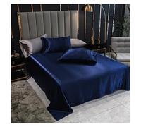 Solid Silky Satin Soft Bed Sheets,Satin Seamless Flat Sheet Optional Pillowcase(Type 2,245x270cm)