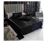 Solid Silky Satin Soft Bed Sheets,Satin Seamless Flat Sheet Optional Pillowcase(Type 3,245x270cm)