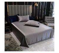 Solid Silky Satin Soft Bed Sheets,Satin Seamless Flat Sheet Optional Pillowcase(Type 6,160x240cm)
