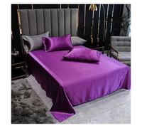 Solid Silky Satin Soft Bed Sheets,Satin Seamless Flat Sheet Optional Pillowcase(Type 7,245x270cm)