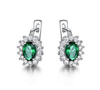 Solid Silver 925 Jewelry Round Created Nano Sky Blue Topaz Clip Earrings for Women Birthday s Charms Fine Jewelry Earrings Stud Set Fashion accessories