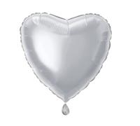 Solid Silver Heart Foil Balloon (45cm) 1 Count - Stunning and Romantic Love Celebration Decoration