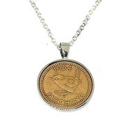 Solid Silver Plated Pendant 1954 Lucky Farthing 71st Birthday plus a Sterling Silver 18in Chain 71st birthday gifts for women SLV