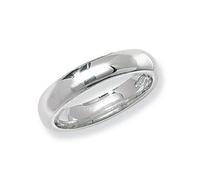 Solid Silver Wedding Ring Court Band 4mm Wide 925 Hallmark - Size: J