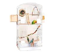 Solid Small Birdcages Solid Wood Birdcage Durable Metal Bird Cages Square Bird House Carrier High Capacity Bird Carriers for Home (Wihit)