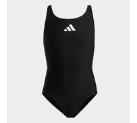 adidas Girl's Solid Small Logo Swimsuit, Black/White, 4-5 Years