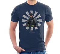 Solid Snake Retro Japanese Metal Gear Men's T-Shirt Navy Blue