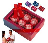 Solid Soap Bars,Floral Scented Bath Soap Rose Flower Petals,Soap Flowers Bath Rose Petals,Total Plant Essential Oil Flower Soap Petals in Gift Box for Her Women Mother’S Day Anniversary/Wedding (A)