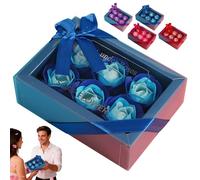 Solid Soap Bars,Floral Scented Bath Soap Rose Flower Petals,Soap Flowers Bath Rose Petals,Total Plant Essential Oil Flower Soap Petals in Gift Box for Her Women Mother’S Day Anniversary/Wedding (D)