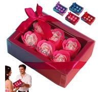 Solid Soap Bars,Floral Scented Bath Soap Rose Flower Petals,Soap Flowers Bath Rose Petals,Total Plant Essential Oil Flower Soap Petals in Gift Box for Her Women Mother’S Day Anniversary/Wedding (C)