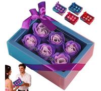 Solid Soap Bars,Floral Scented Bath Soap Rose Flower Petals,Soap Flowers Bath Rose Petals,Total Plant Essential Oil Flower Soap Petals in Gift Box for Her Women Mother’S Day Anniversary/Wedding (B)