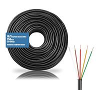 Solid Sprinkler System Wire, 18 Gauge Sprinkler Cable with UV Resistant PVC Jacket for Underground Irrigation System, Outdoor Field Central Control System, 30V, UL Listed (18/5, 250 Ft)
