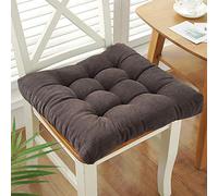 Solid Square Cotton Seat Cushion, Thicken Tufted Seat Pad Seat Cushion 10cm Thick Non-slip Floor Cushion Seat Cushion for Rocking Dining Patio Camping Kitchen Chairs-gray 50x50cm(20x20inch)