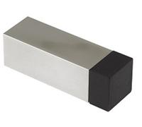 Solid Square Wall/Skirting Projection Door Stop 65mm - Bright Shiny Polished Stainless Steel