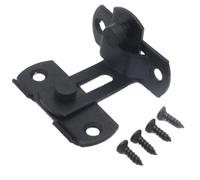 Solid Stainless Steel Barn Door Latch Lock Featuring 360 Rotation And Adjustable Stop For Sliding In Silver Tone(Black S)