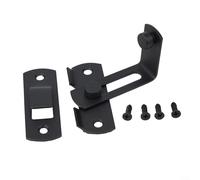 Solid Stainless Steel Barn Door Latch Lock Featuring 360 Rotation And Adjustable Stop For Sliding In Silver Tone(Black L)