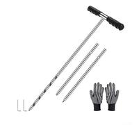 Solid Stainless Steel Soil Probe for Septic Tank Locating, Adjustable 17-32-48 Inch Ground Sampling Rod, Duty Spike for Hard Clay and Garden Testing