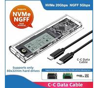 Solid State Drive Case with Dual Protocol M 2 NVME NGFF Support, USB 3 2 Gen 2 10Gbps Speed, and Intelligent Health Monitoring for Drive Condition (CC NGFF NVME 20G )