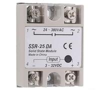 Solid State Relay, 25A 3-32V DC to 24-380V AC Single-phase SSR-25DA Relay for Efficient DC-AC Power Control Fast Switching Under 10ms Industrial Applications
