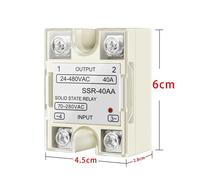 Solid State Relay AC220V SSR 10AA 25AA 40AA Single Phase AC Control AC 1Pcs(40AA)