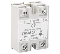 Solid State Relay, SSR-10 DD 10A 5-220VDC Solid State Relay for Petrochemical Equipment, Food Machinery, Packaging Machinery, CNC Machine Tools and Other Automated Control Fields