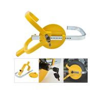 Solid Steel 13-15 Inch Wheel Clamp Lock - High-Visibility Yellow, Heavy-Duty Wheel Security for Cars, Vans, Caravans, Trailers