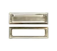 Solid Steel Antique Brass Color | Mail Slot Fits to Most Doors | Outer Size 10 Inches by 3 inches | Set with Front and Rear Piece and Screws | Easy Installation and Long Lasting