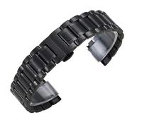Solid Steel Bracelet With Five Link And Seven Link Design Curved Interface Stainless Accessories Watch Strap(Black A,23mm)