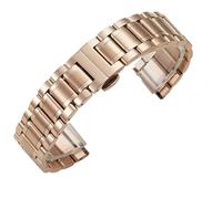 Solid Steel Bracelet With Five Link And Seven Link Design Curved Interface Stainless Accessories Watch Strap(Rose Gold A,18mm)