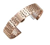 Solid Steel Bracelet With Five Link And Seven Link Design Curved Interface Stainless Accessories Watch Strap(Rose Gold B,19mm)