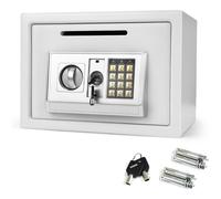 Solid Steel Digital Safe 16L Cash Box - PIN or Override Key, 2mm Body, 4mm Front Door, Floor/Wall/Cabinet Mount (25x25x35 cm)