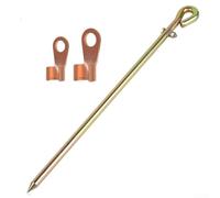 Solid Steel Grounding Rod 17.4 Inch for Generator Bonding - Copper Finish Earth Spike(1PCS)