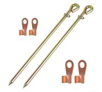 Solid Steel Grounding Rod 17.4 Inch for Generator Bonding - Copper Finish Earth Spike(2PCS)