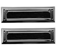 Solid Steel Satin Black Color with Spring Flap | Mail Slot Fits to Most Doors | Outer Size 10 Inches by 3 inches | Set with Front and Rear Piece and Screws | Easy Installation and Long Lasting